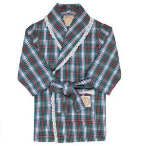 Girls lace trim tbbc Plaid robe